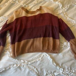 Striped Multicolor Women's Cropped Sweater